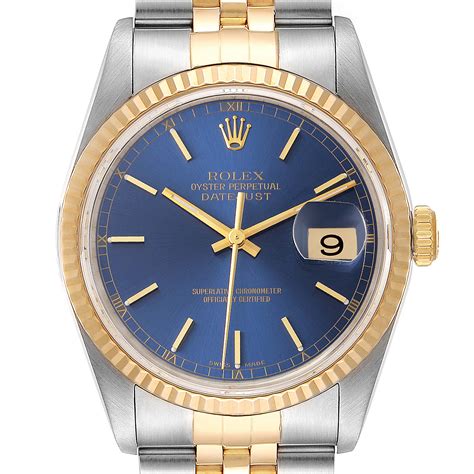 Rolex Datejust 36 Blue Dial Gold & Steel Diamond 